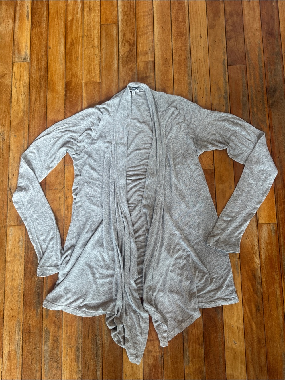 Splendid Light Gray Open Drape Front Cardigan